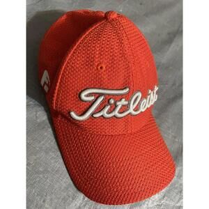 Men’s Titleist Golf Hat Red Foot Joy Baseball Cap Medium Large